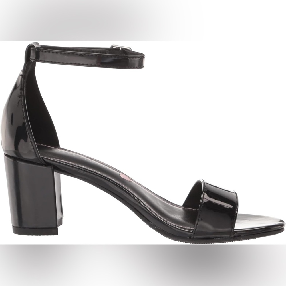 Steve Madden Carson Sandal Girls Size 5 Black Patent Leather Block Heel